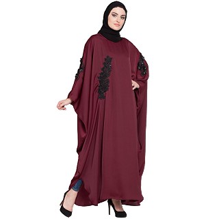 Premium Kaftan with patch work- Maroon